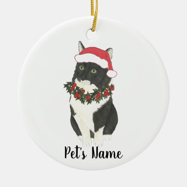 Décoration En Céramique Chat Tuxedo Ragamuffin personnalisé (Devant)