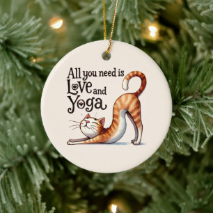 Décoration En Céramique Chat Yoga Pose - Tout ce dont vous avez besoin est