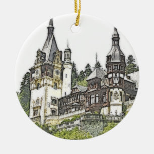 Décoration En Céramique Château de Peles Roumanie Noël
