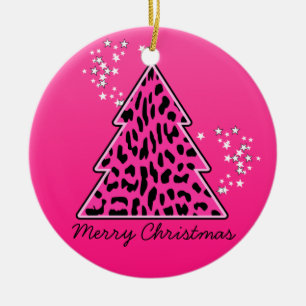 Décoration En Céramique Cheetah Leopard rose Arbre de Noël