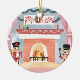 Décoration En Céramique Cheminée noires de Noël | Joyeuse aquarelle