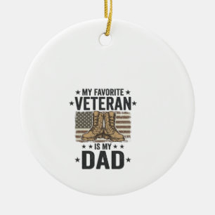Décoration En Céramique Chemise de bottes de combat patriotiques pour papa