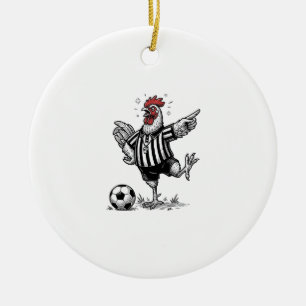 Décoration En Céramique Chemise de gravure vintage de football de poulet d