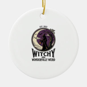 Décoration En Céramique Chemise de sorcière vintage avec art d'Halloween d
