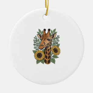 Décoration En Céramique Chemise florale tournesol girafe gravée vintage_1