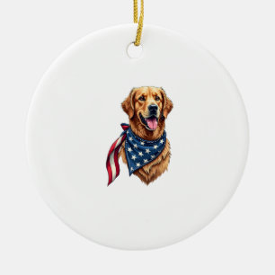 Décoration En Céramique Chemise gravée vintage Americana Golden Retriever