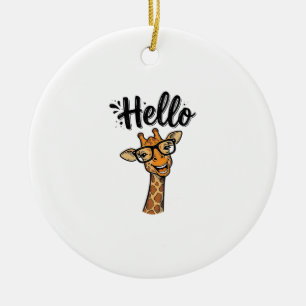 Décoration En Céramique Chemise Hello Giraffe Gravure Vintage Animal Migno