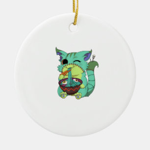 Décoration En Céramique Chemise Pastel Goth Créatif Anime Ramen Chat Hallo