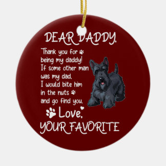 Décoration En Céramique Cher Daddy Scottish Terrier Chien Fête des pères p