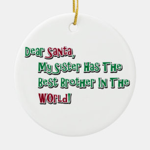 Décoration En Céramique Cher frère Père Noël, dit :