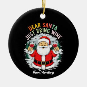 Décoration En Céramique Cher Père Noël, Apportez Juste du Vin Cadeau de No