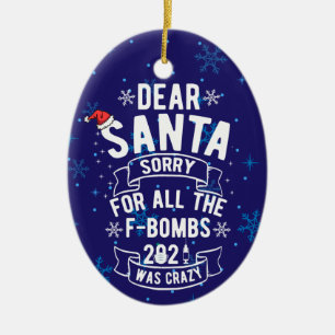 Décoration En Céramique cher père Noël désolé pour tous les f-bombs 20