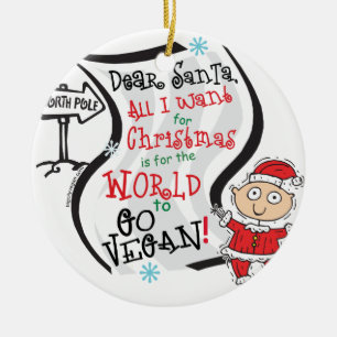 Décoration En Céramique Cher Père Noël Vegan Wish