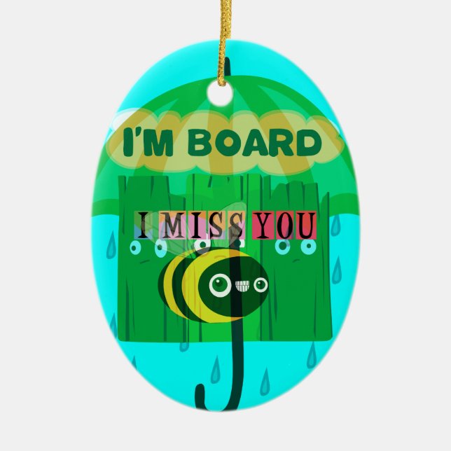 Décoration En Céramique Chérie, Tu Me Manques Tant (Devant)