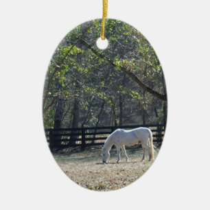 Décoration En Céramique Cheval blanc dans les arbres