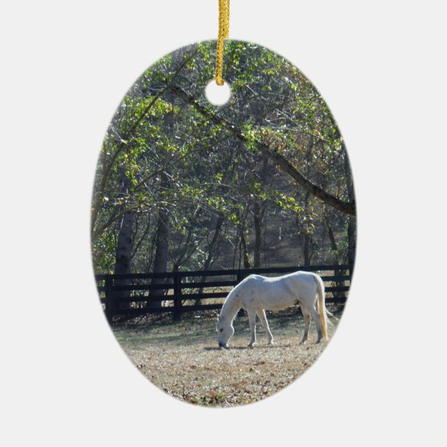 Décoration En Céramique Cheval blanc dans les arbres (Devant)