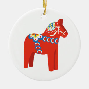 Décoration En Céramique Cheval de Dala suédois