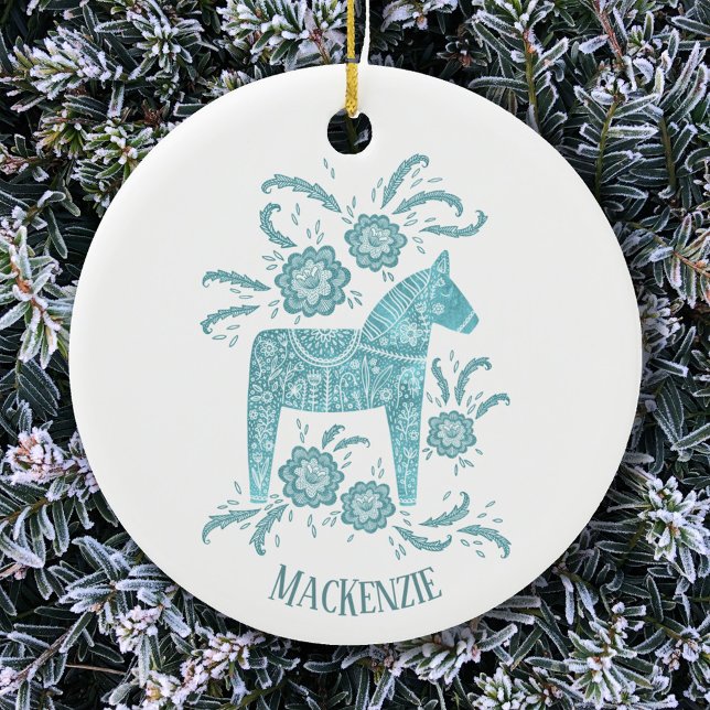 Décoration En Céramique Cheval de Dala suédois personnalisé (Créateur téléchargé)