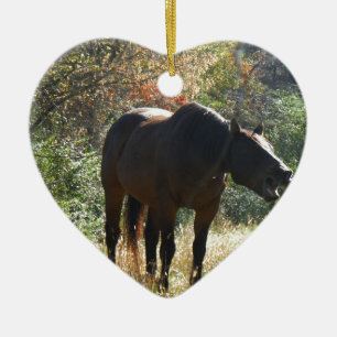 Décoration En Céramique Cheval en automne