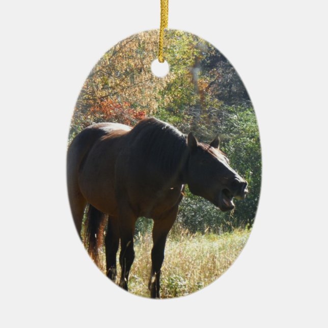 Décoration En Céramique Cheval en automne (Devant)