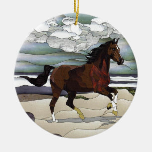 Décoration En Céramique Cheval en verre souillé