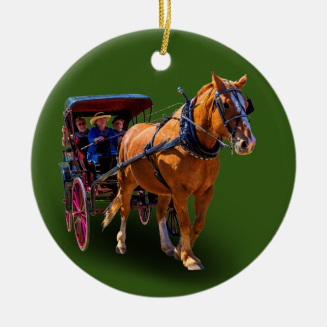 DÉCORATION EN CÉRAMIQUE CHEVAL ET TRANSPORT (Devant)