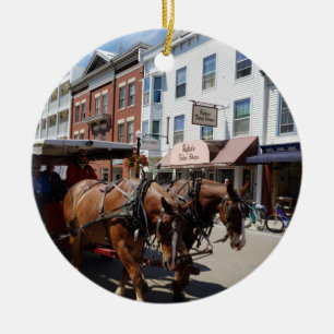 Décoration En Céramique Cheval et transport sur l'île Mackinac, Michigan