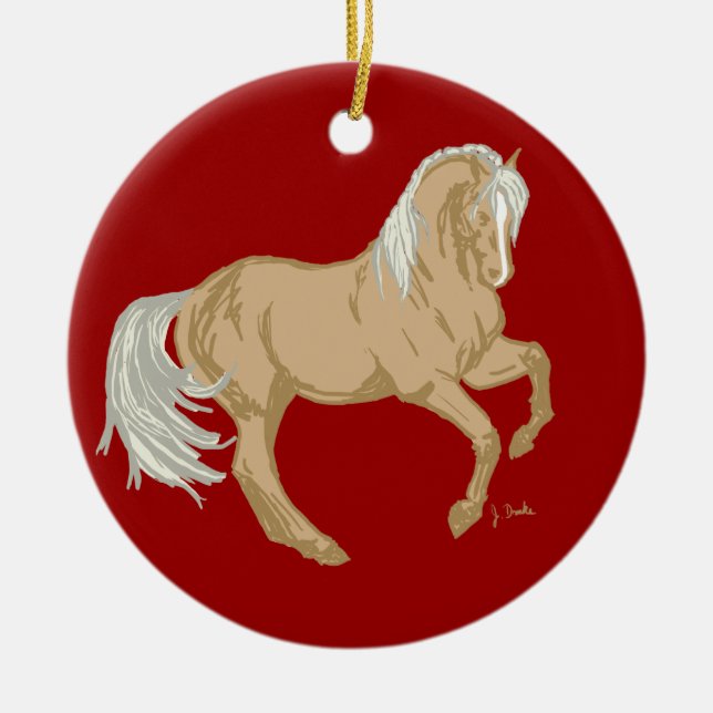 Décoration En Céramique Cheval Palomino (Devant)