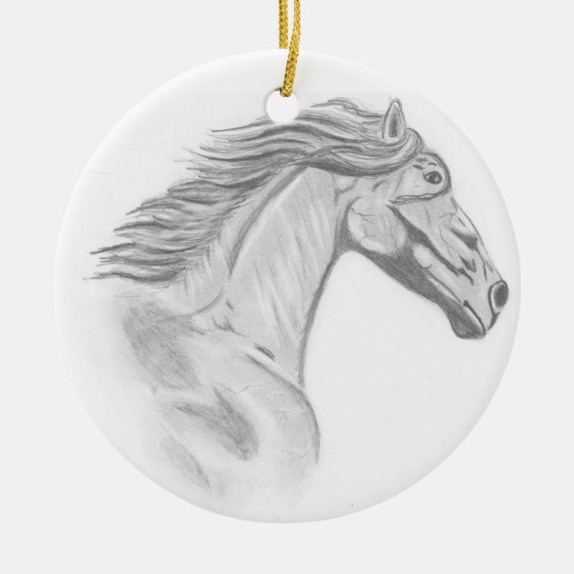 Décoration En Céramique Chevaux sauvages (Devant)