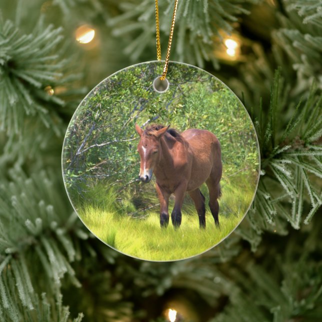 Décoration En Céramique Chevaux sauvages de l'Assateague (Arbre)