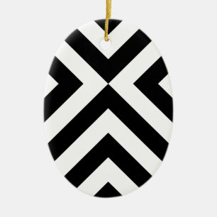 Décoration En Céramique Chevrons noirs et blancs