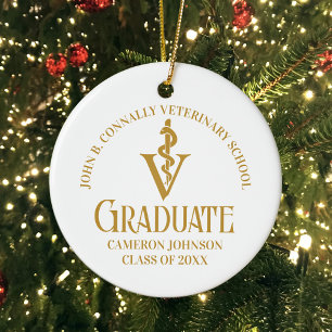 Décoration En Céramique Chic Gold Vétérinaire École Photo Graduation