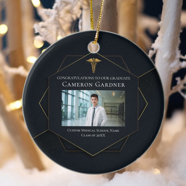 Décoration En Céramique Chic Médicale School Graduation Photo Noël (Créateur téléchargé)