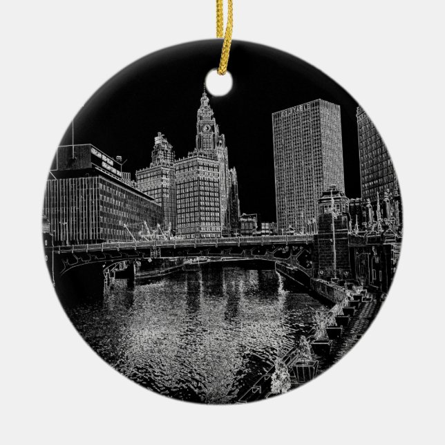 Décoration En Céramique Chicago River 1967 (Devant)