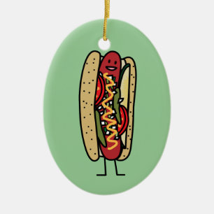 Décoration En Céramique Chicago Style Hot Dog chaud rouge pavot chaux mout