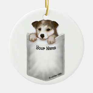Décoration En Céramique Chien à chiot de poche