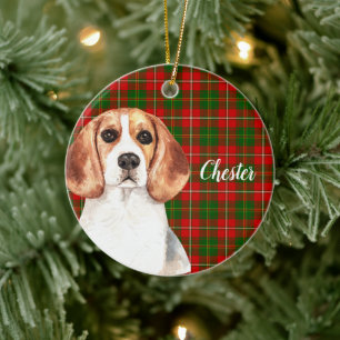 Décoration En Céramique Chien Beagle aquarelle personnalisé