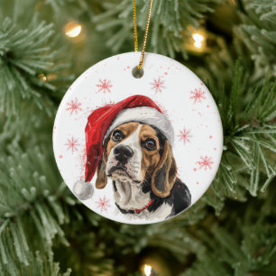 Décoration En Céramique Chien Beagle Noël Personnalisé