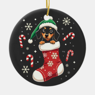 Décoration En Céramique Chien beagle portant le chapeau du Père Noël Amate