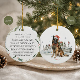 Décoration En Céramique Chien belge Tervuren Monogramme