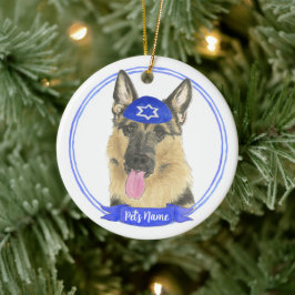 Décoration En Céramique Chien berger allemand personnalisé Hanoukka