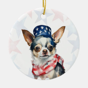 Décoration En Céramique Chien Chihuahua, 4 juillet Personnalisé