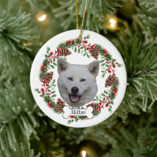 Décoration En Céramique chien d'akitas