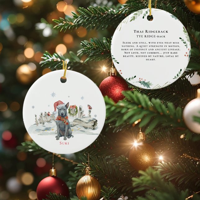 Décoration En Céramique Chien d'aquarelle de Ridgeback | Monogramme (Créateur téléchargé)