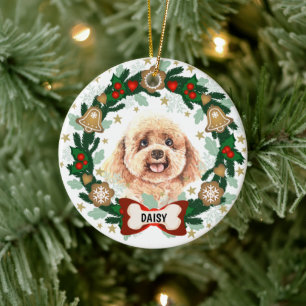 Décoration En Céramique Chien de canard de Noël Cookie Wreath