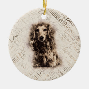 Décoration En Céramique Chien de Dachshund