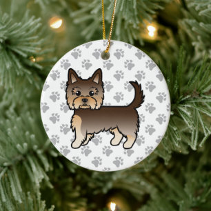 Décoration En Céramique Chien de dessin animé Yorkshire Terrier au chocola