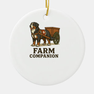 Décoration En Céramique Chien de montagne bernois Compagnon de ferme trava