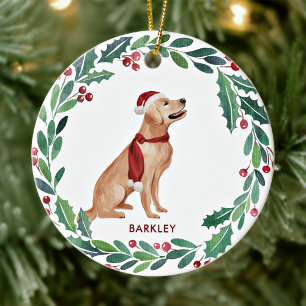 Décoration En Céramique Chien de Noël Personnalisé Animaux de compagnie Va