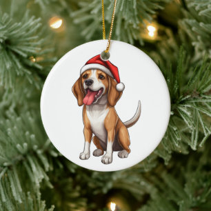 Décoration En Céramique Chien de Noël personnalisé Beagle drôle